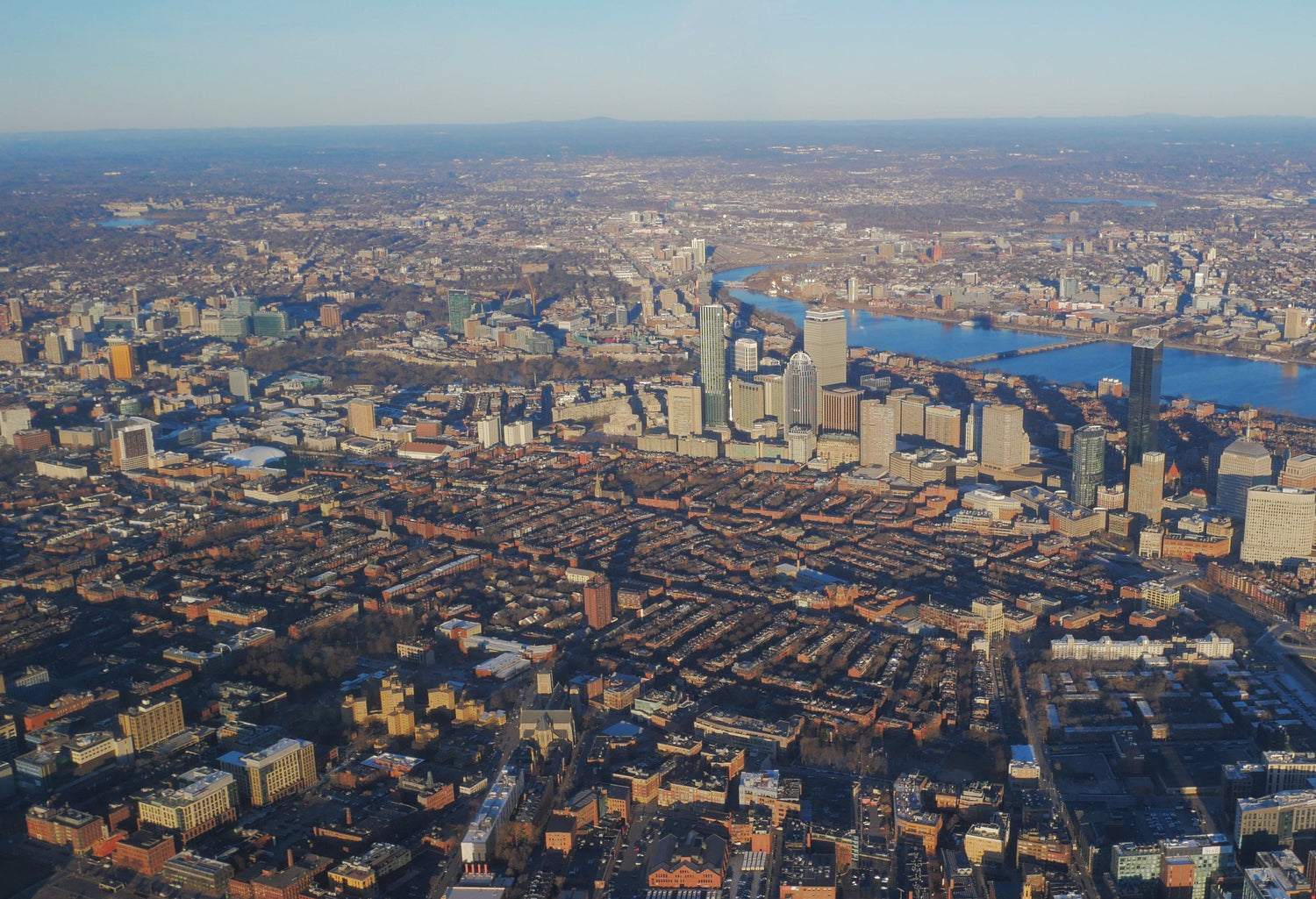 Aerial view of Boston's South End neighborhood.